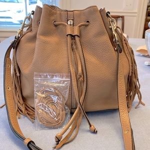 X POSTED Rebecca Minkoff Moto Fringe Bucket Bag